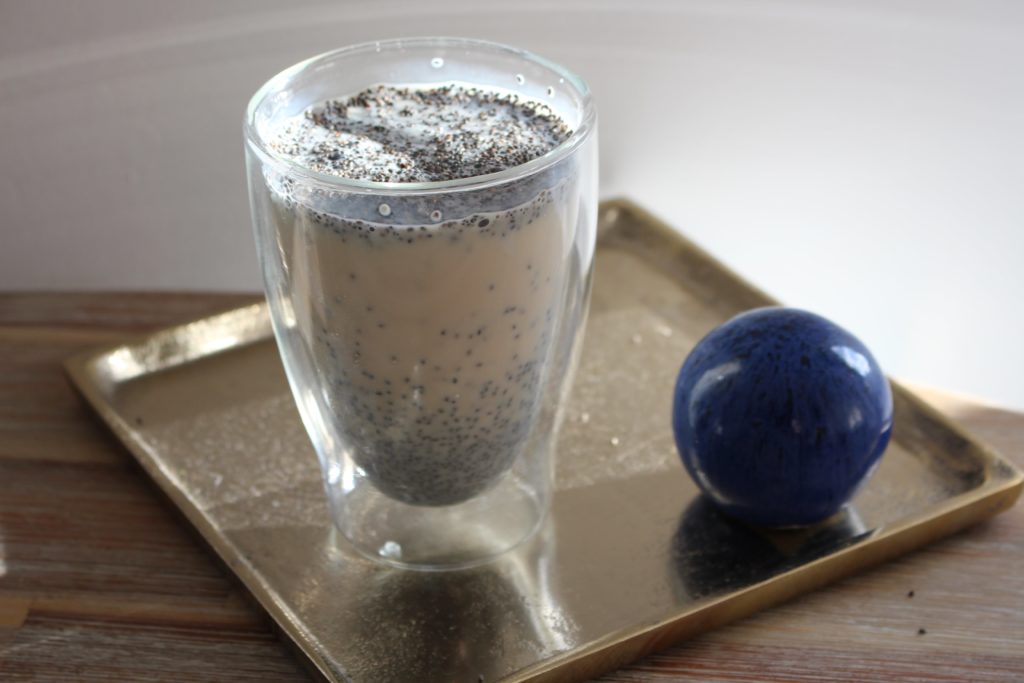 Chia seeds and almond milk